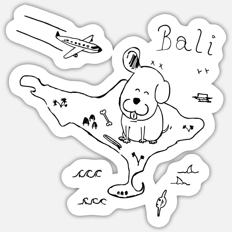 Bali - Sticker size S (10 x 10 cm) - white matte