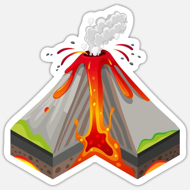 volcano - Sticker size S (10 x 10 cm) - white matte