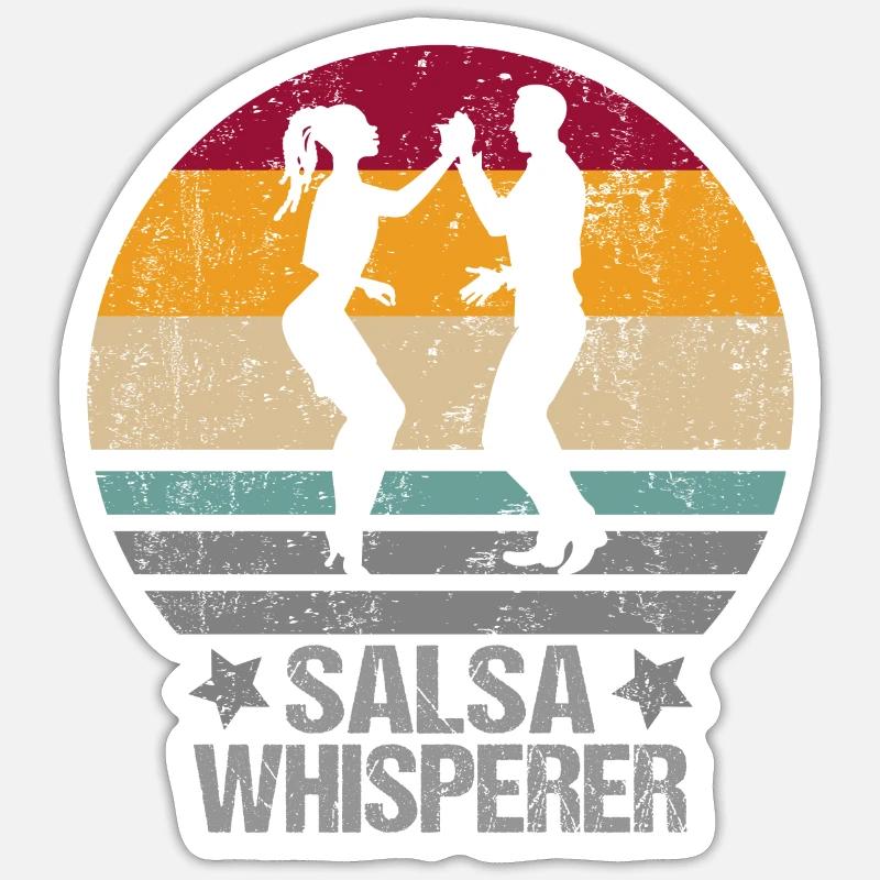 Salsa danse danse pour danseur - Sticker taille S (10 x 10 cm) - blanc mat