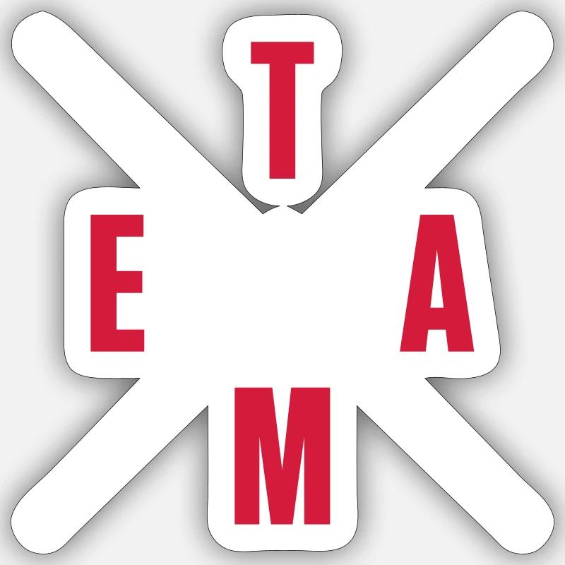 team krone - Sticker taille S (10 x 10 cm) - blanc mat
