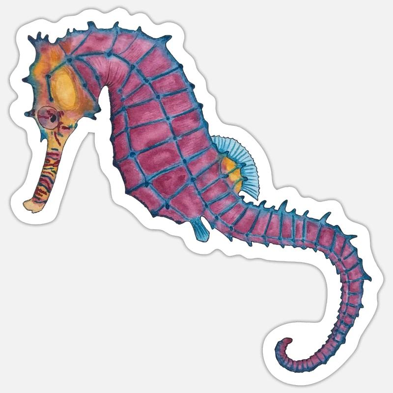 Seepferdchen Seepferd - Sticker Größe S (10 x 10 cm) - Mattweiß