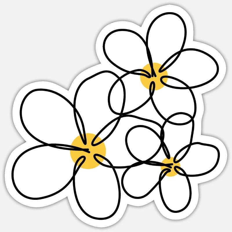 fleur - Sticker taille S (10 x 10 cm) - blanc mat