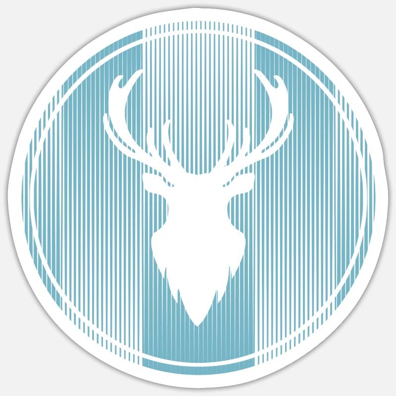 Hirsch - Sticker Größe S (10 x 10 cm) - Mattweiß