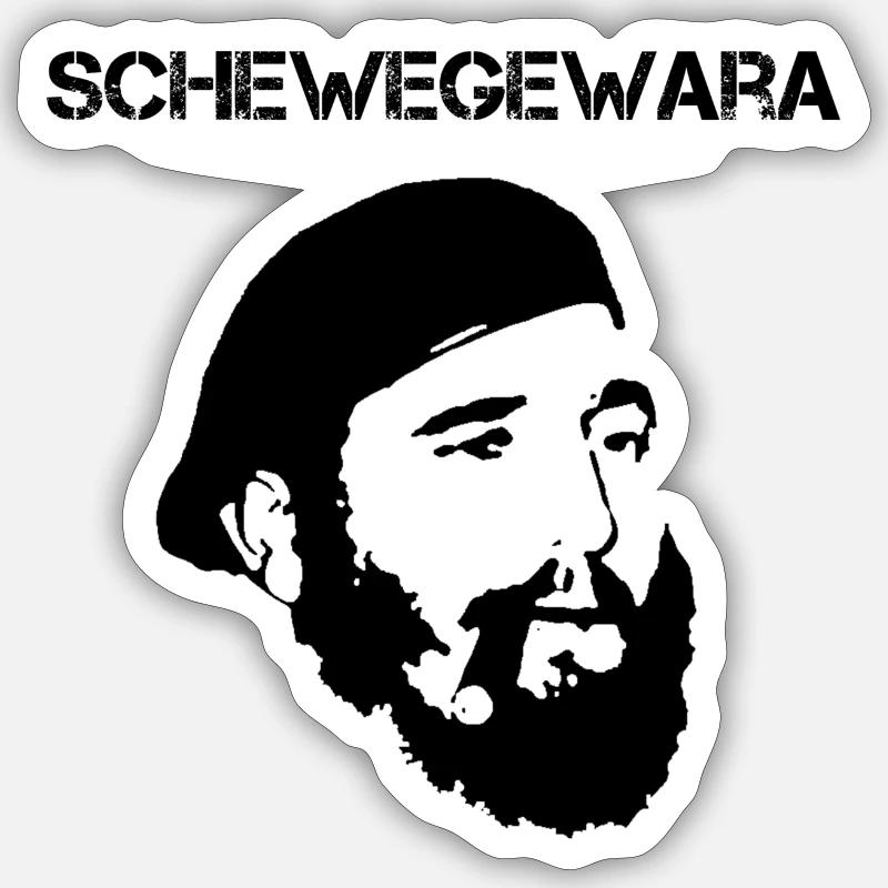 Schewegerara - Sticker taille S (10 x 10 cm) - blanc mat