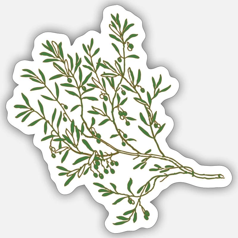 Olive - Sticker Größe S (10 x 10 cm) - Mattweiß