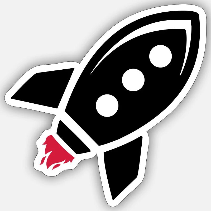 rocket - Sticker Größe S (10 x 10 cm) - Mattweiß