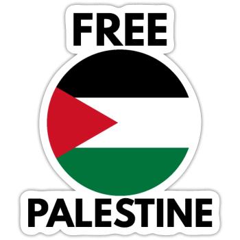 Libérer la Palestine - Sticker taille S (10 x 10 cm) - blanc mat - Devant