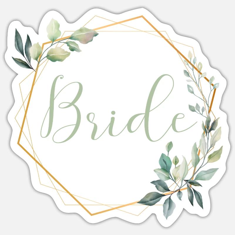 Wonderful Eukalyptus - Bride - Sticker Größe S (10 x 10 cm) - Mattweiß