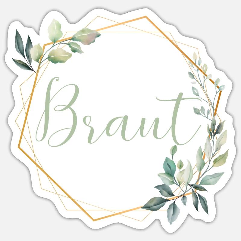 Merveilleux Eucalyptus - Mariée - Sticker taille S (10 x 10 cm) - blanc mat