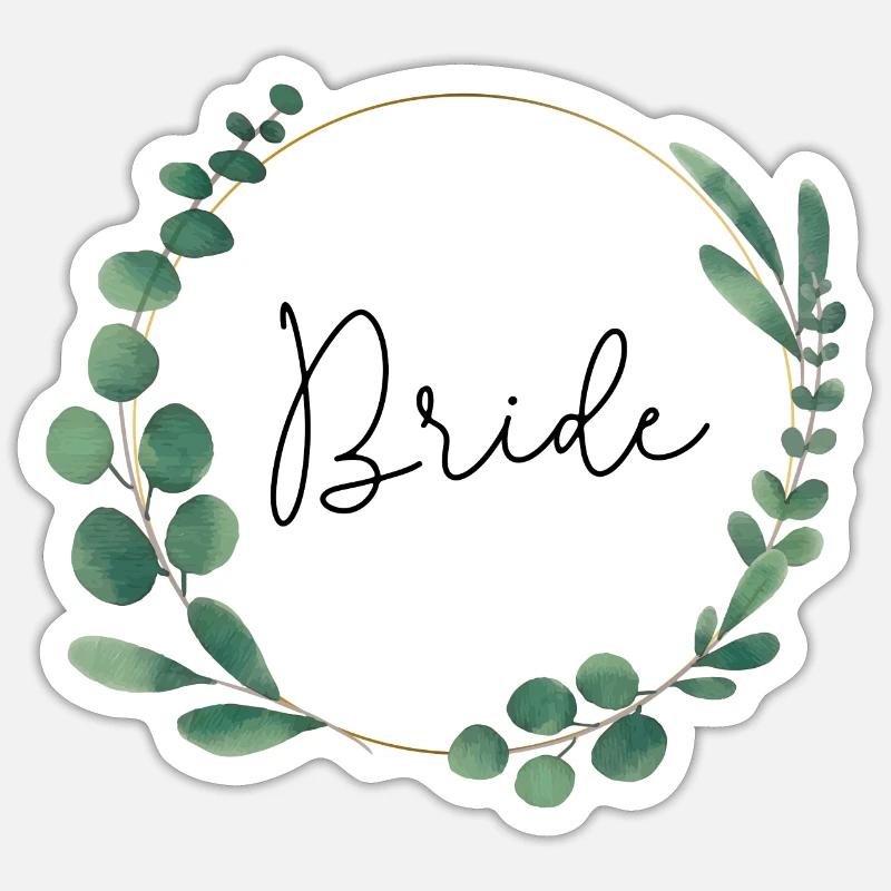 Eucalyptus - Bride - Sticker taille S (10 x 10 cm) - blanc mat