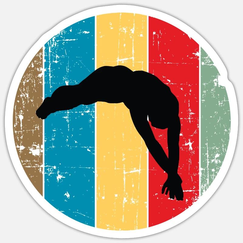 Plongeur / Natation - Sticker taille S (10 x 10 cm) - blanc mat