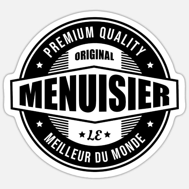 LOGO MENUISIER ORIGINAL - Sticker taille S (10 x 10 cm) - blanc mat