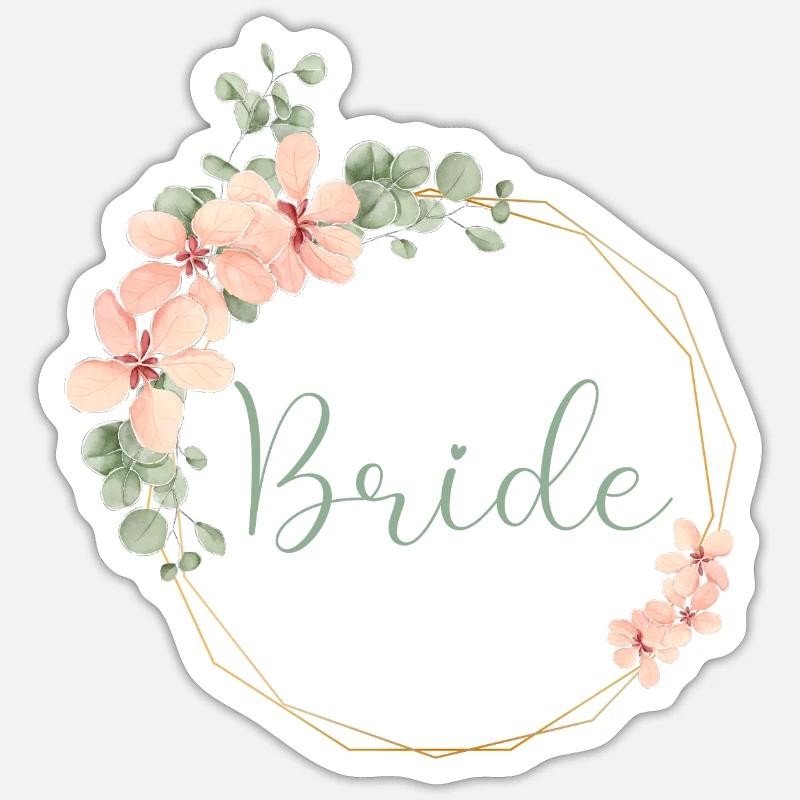 Lovely Eucalyptus - Bride - Sticker size S (10 x 10 cm) - white matte