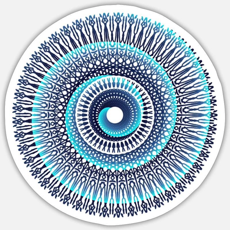 Mandala - Sticker taille S (10 x 10 cm) - blanc mat
