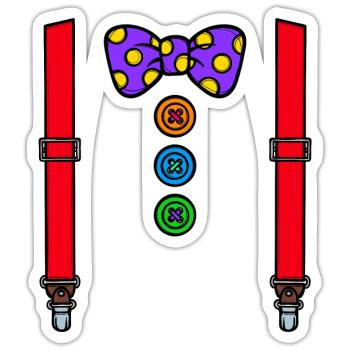 Kostüm Clown Karneval Fasching - Sticker Größe S (10 x 10 cm) - Mattweiß - Vorne