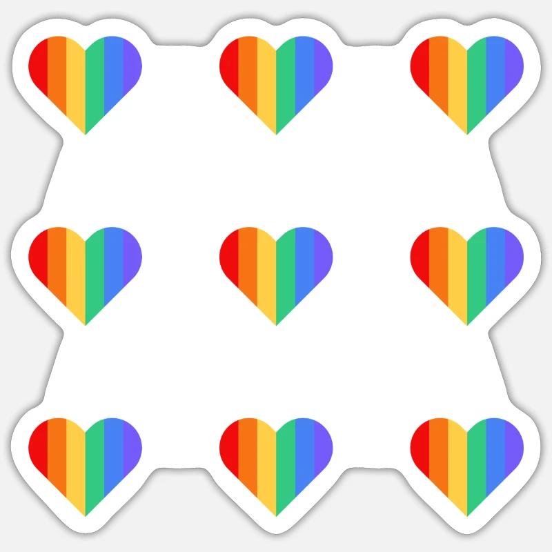 Rainbow heart pattern Sticker size S (10 x 10 cm)