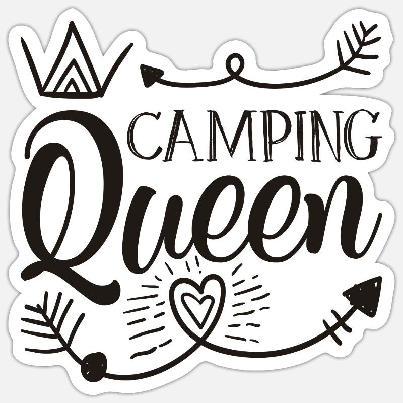 Camping Queen - Sticker size S (10 x 10 cm) - white matte
