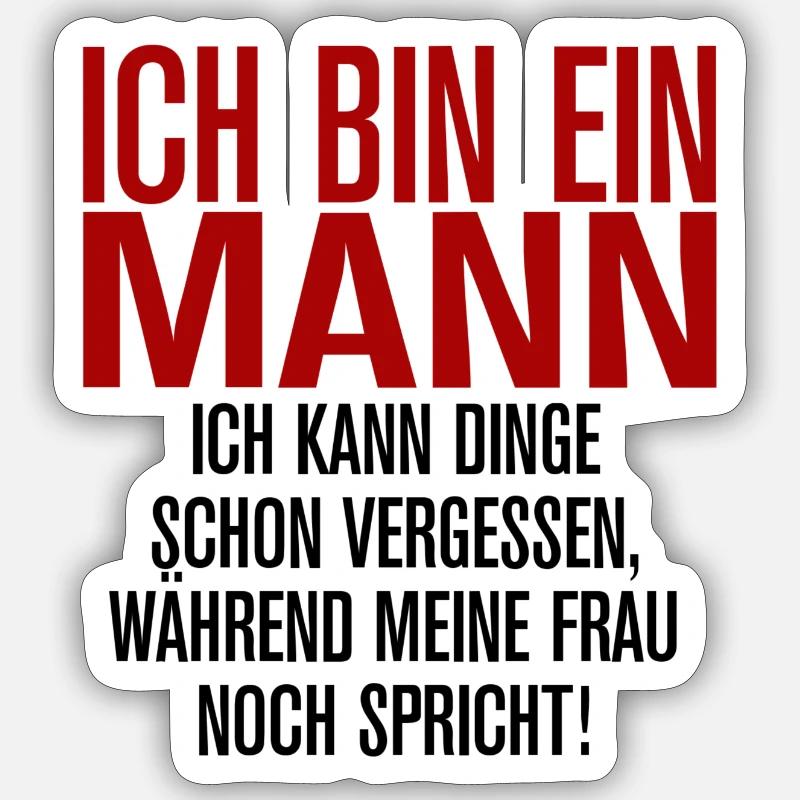 Ich bin ein Mann Sticker Größe S (10 x 10 cm)