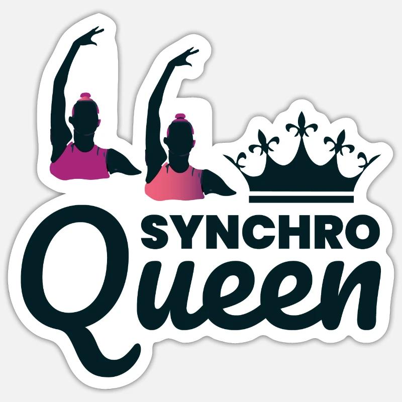 Synchro Schwimmer Synchronschwimmen Lustig - Sticker Größe S (10 x 10 cm) - Mattweiß