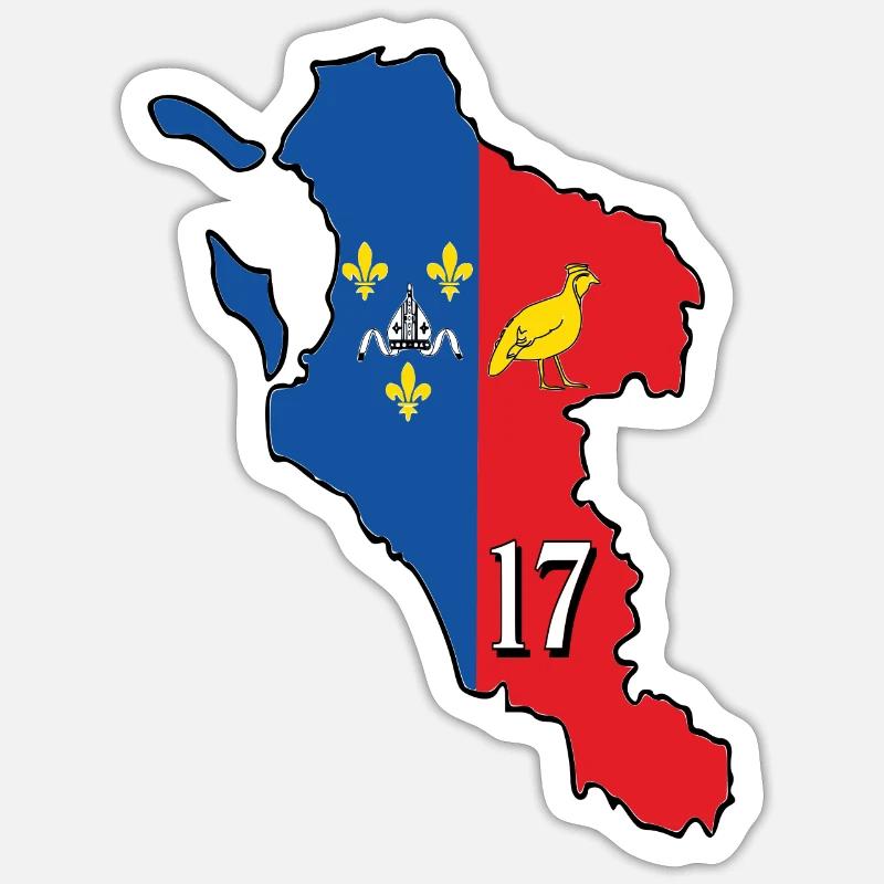 Charente-Maritime - Sticker Größe S (10 x 10 cm) - Mattweiß