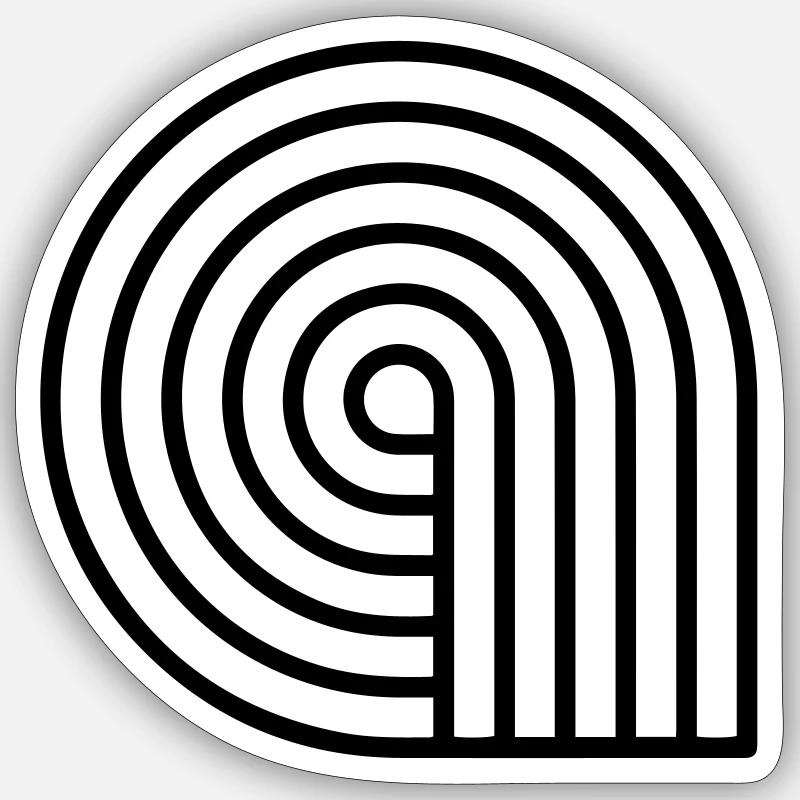 abstrakt- abstrakte Kunst - Sticker Größe S (10 x 10 cm) - Mattweiß
