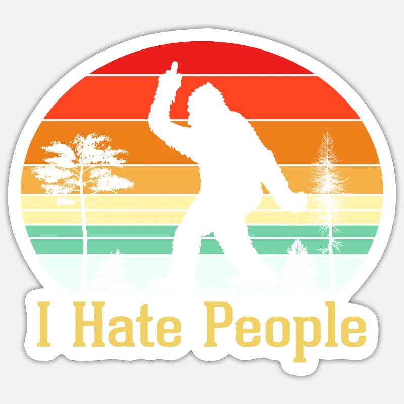 I hate People - Sticker size S (10 x 10 cm) - white matte