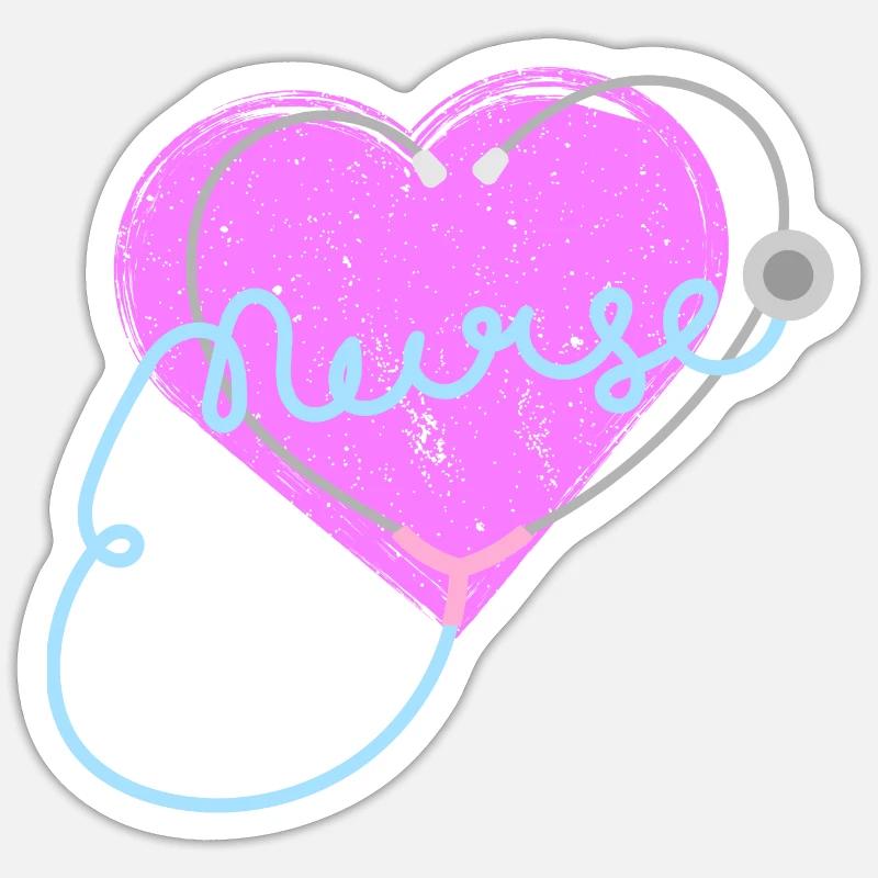 Krankenschwester Leben Krankenpflege Klinisches - Sticker Größe S (10 x 10 cm) - Mattweiß