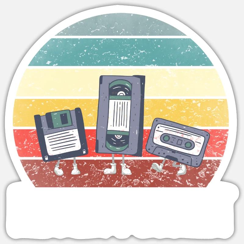 Never Forget 80s 90s Retro Technology Floppy Sticker size S (10 x 10 cm)