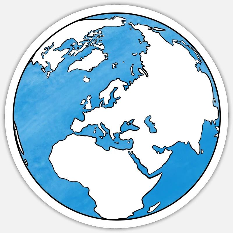 Globe Globe Globe Earth - Sticker size S (10 x 10 cm) - white matte