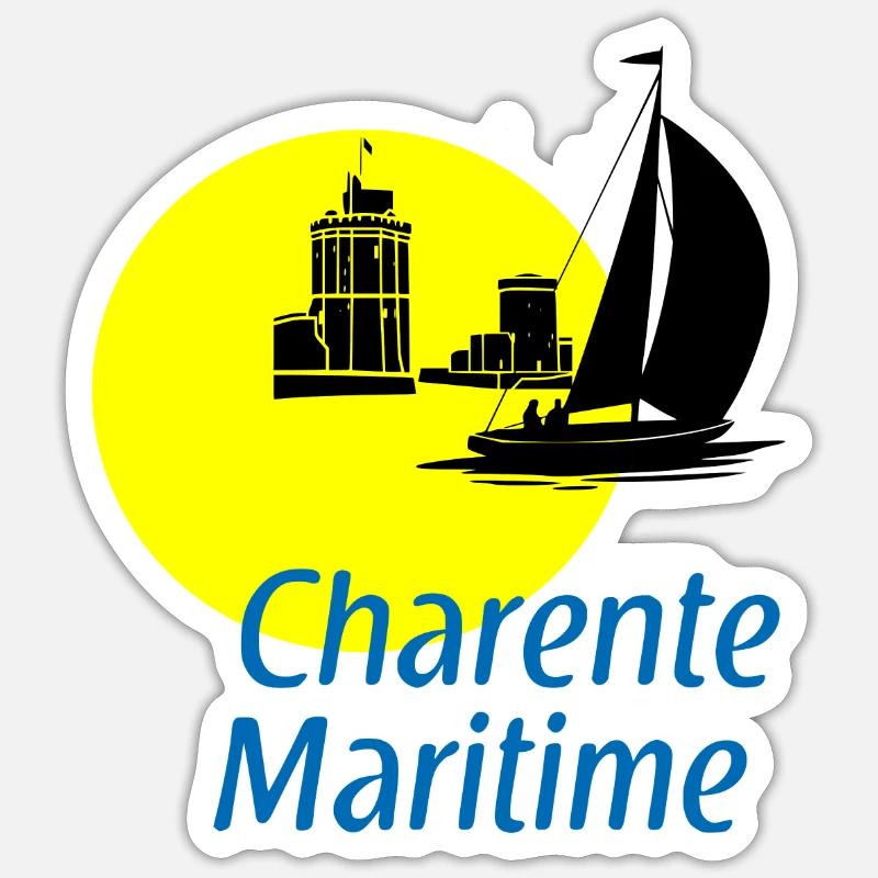 Charente-maritime - Sticker taille S (10 x 10 cm) - blanc mat