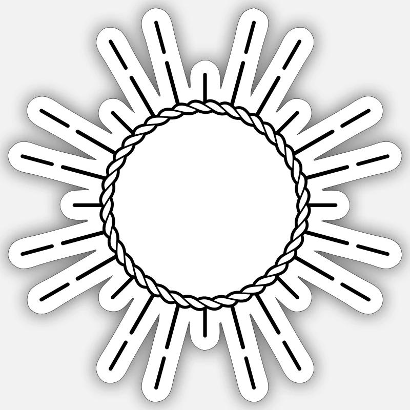 Nautical symbol logo frame vector design Sticker size S (10 x 10 cm)