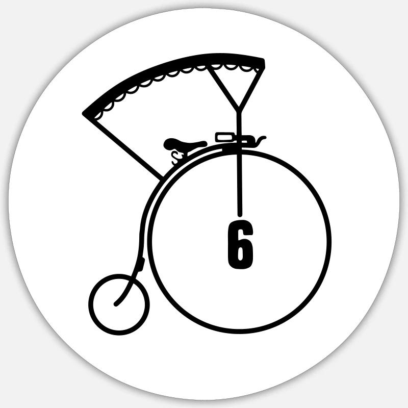 Dorf-Logo, Nummer 6 - Sticker Größe S (10 x 10 cm) - Mattweiß