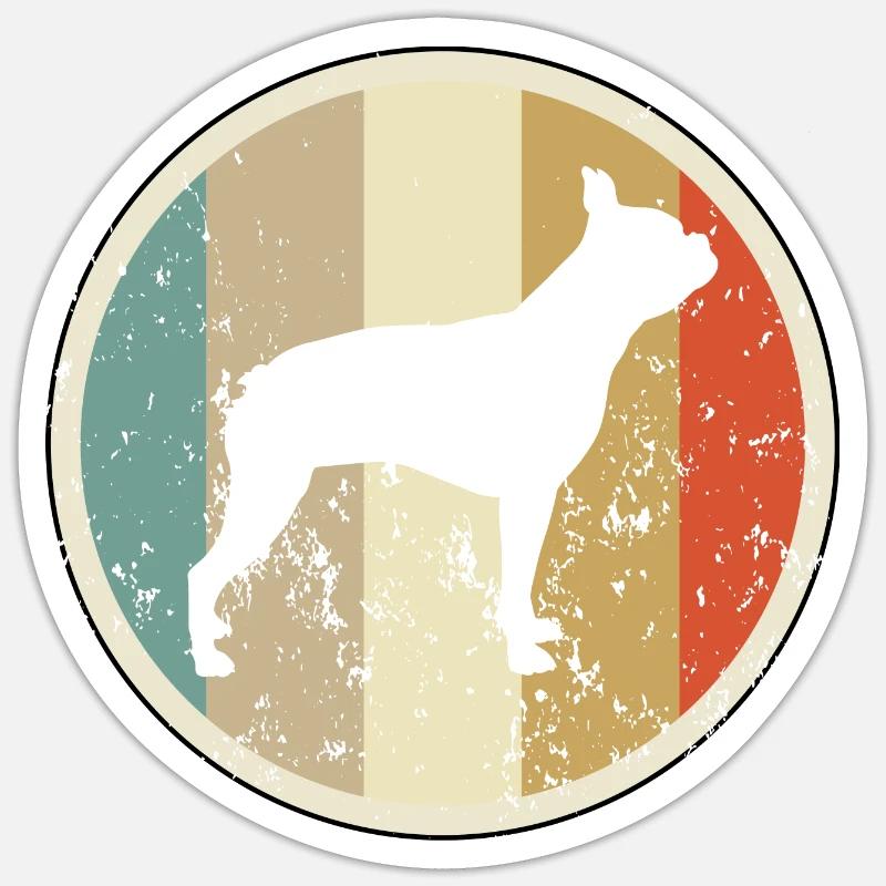 Boston Terrier - Sticker Größe S (10 x 10 cm) - Mattweiß