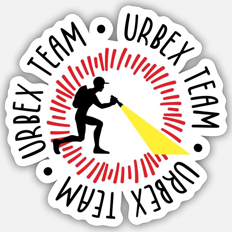 Urbex Team - Sticker taille S (10 x 10 cm) - blanc mat