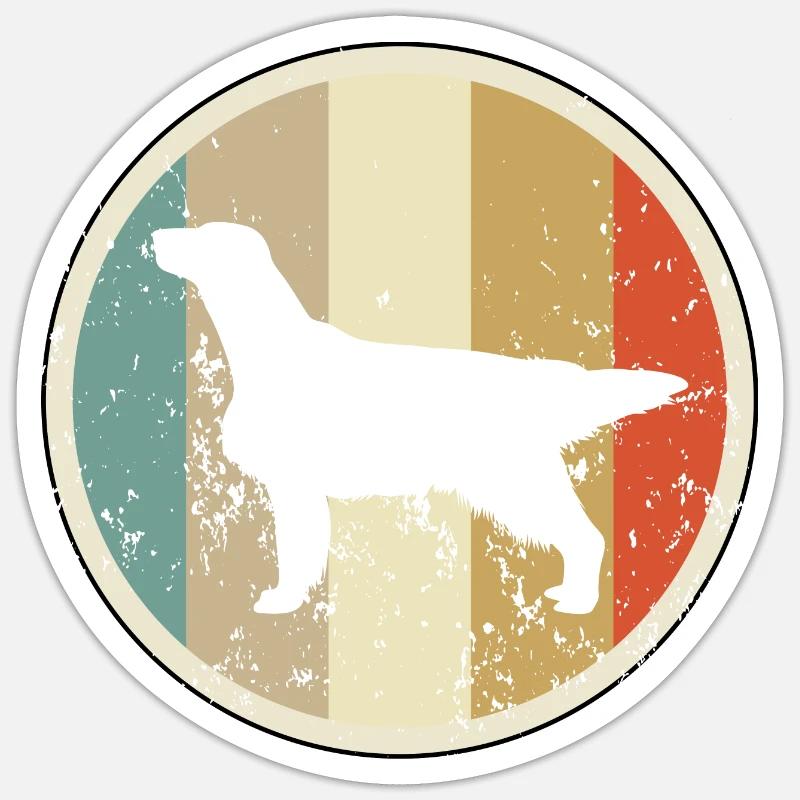 Flat Coated Retriever - Sticker Größe S (10 x 10 cm) - Mattweiß