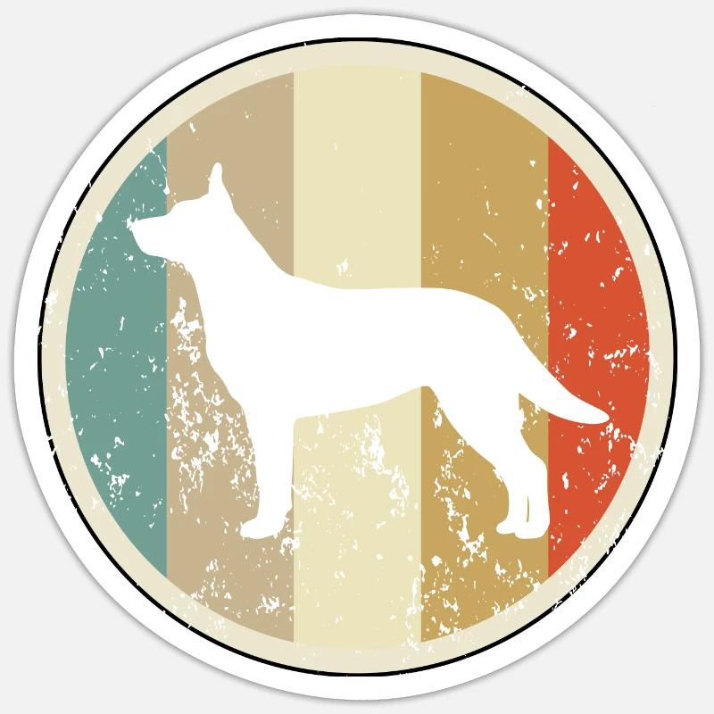 Australischer Australian Kelpie - Sticker Größe S (10 x 10 cm) - Mattweiß