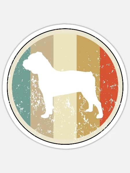 Olde Old English Bulldogge Englische Bulldogge - Sticker Größe S (10 x 10 cm) - Mattweiß