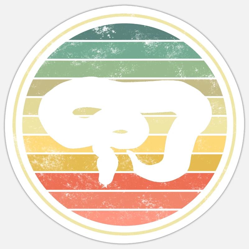 Schlange Schlangen - Sticker Größe S (10 x 10 cm) - Mattweiß