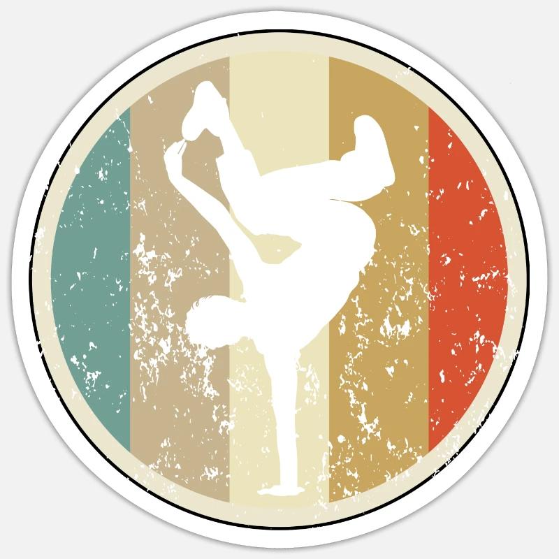 Breakdance Breakdancing Breakdancer - Sticker Größe S (10 x 10 cm) - Mattweiß
