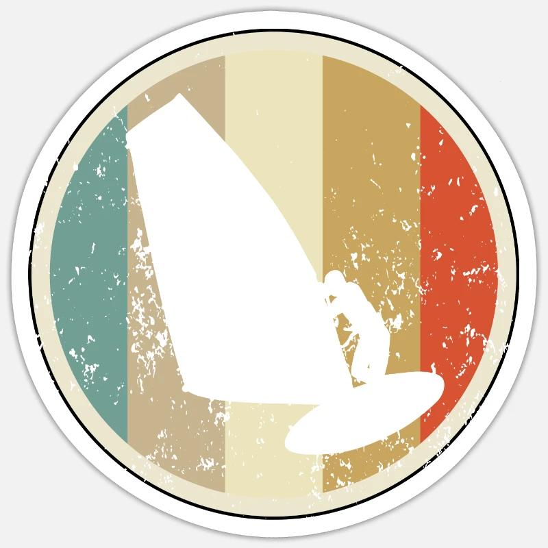 Windsurfen Windsurfer - Sticker Größe S (10 x 10 cm) - Mattweiß