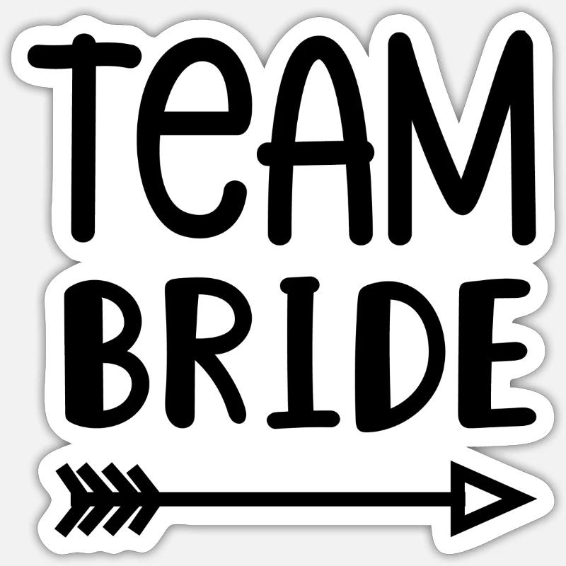Team Bride - Sticker taille S (10 x 10 cm) - blanc mat