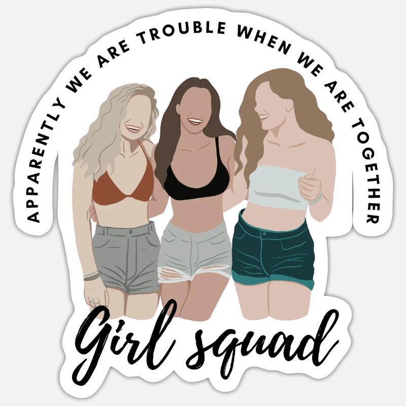 Équipe de filles - Sticker taille S (10 x 10 cm) - blanc mat