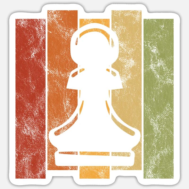 Échecs rétro échecs d’échecs Sticker taille S (10 x 10 cm)