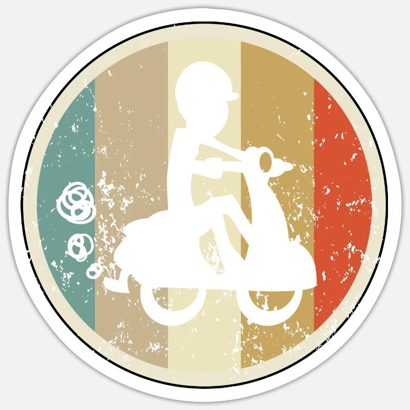 Mopedfahrer Motorrollerfahrer Moped Motorroller Sticker Größe S (10 x 10 cm)