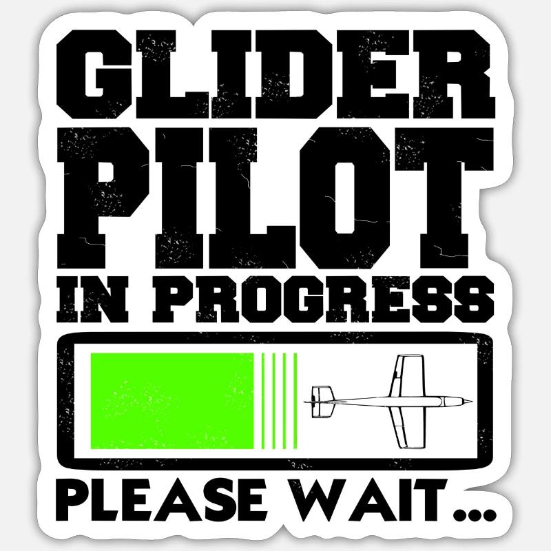 Gliding Glider pilots - Sticker size S (10 x 10 cm) - white matte