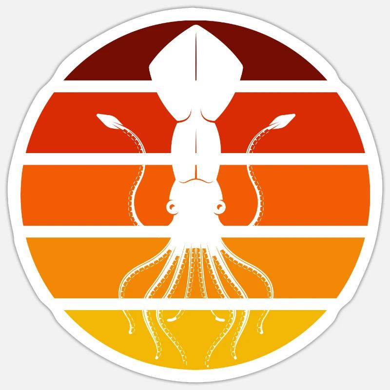 octopus - Sticker size S (10 x 10 cm) - white matte
