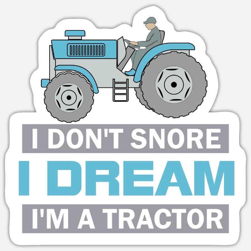 Schnarchen Traktor Sticker Größe S (10 x 10 cm)