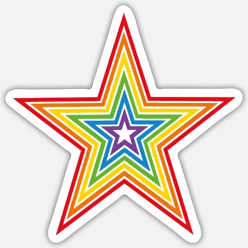 Pride Star - Sticker Größe S (10 x 10 cm) - Mattweiß