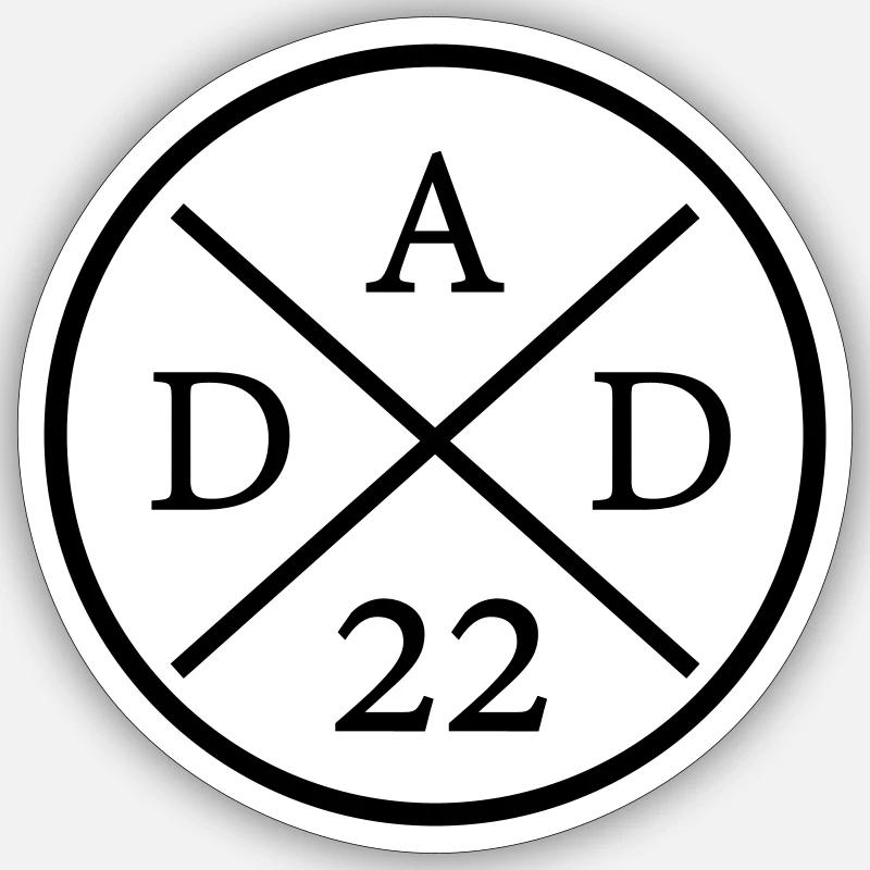 dad 22 - Sticker size S (10 x 10 cm) - white matte