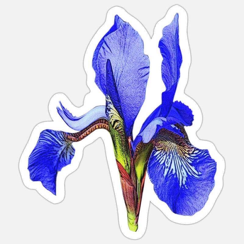 geburtstagsgeschenk mutter, schwertlilie - Sticker Größe S (10 x 10 cm) - Mattweiß